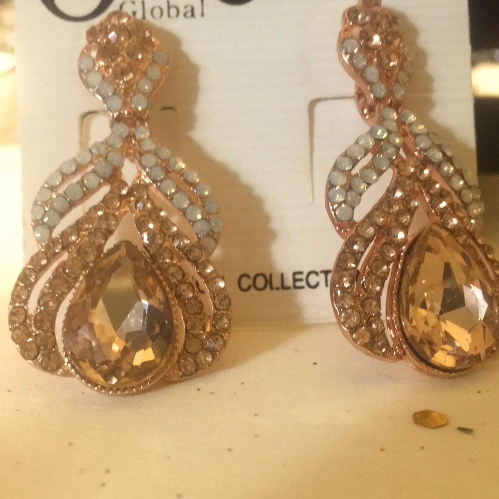 Leaf Drop Earrings Peachy Color